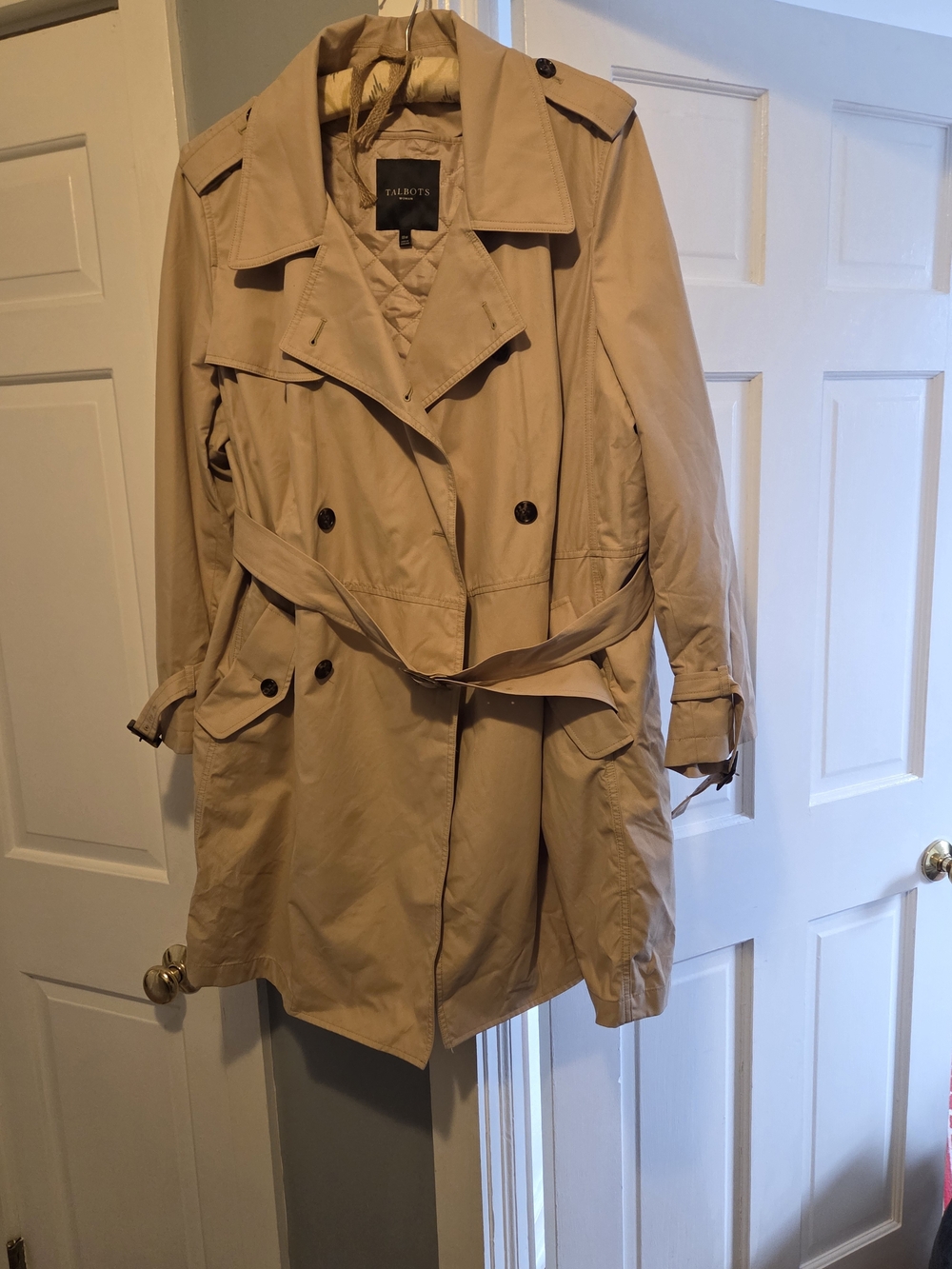 Talbots Double-Breasted Trench Coat with Belt 18W